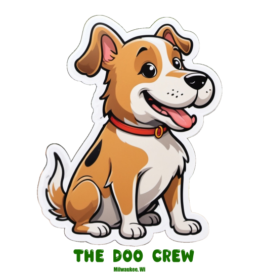 Logo of The Doo Crew - shows a picture of a dog with its' tongue sticking out